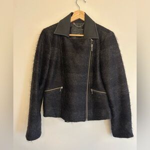 New Marc By Marc Jacobs Black Teddy Wool Mohair Coat size S